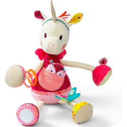 Peluche d'activités Louise Licorne câline - Lilliputiens - Peluche Eveil - Peluche Licorne - Réf. 86779