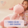 Noukies Peluche Vache Lola, 25cm, Coton Bio, Rose - N2022.25