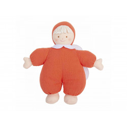 Ange Doudou avec Hochet 20 cm - Coton Bio Corail - Trousselier - V1041 67