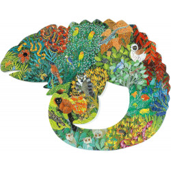 Puzzle Carton Art Cameleon (150 Pièces Caméléon - 37655) - DJECO - Format Inédit sans Coins ni Bordure - avec Poster