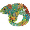 Puzzle Carton Art Cameleon (150 Pièces Caméléon - 37655) - DJECO - Format Inédit sans Coins ni Bordure - avec Poster